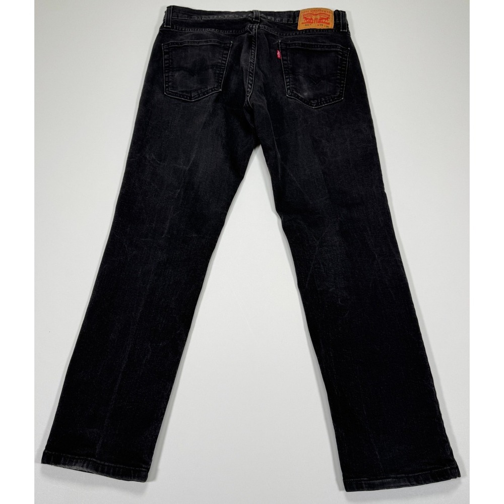Levi's 511 Jeans Mens 34x30 Fit 32x28 Black Faded Denim Straight Grunge Skate - Picture 2 of 14